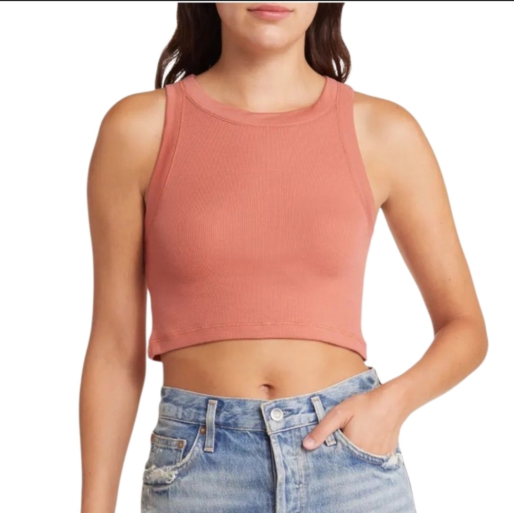 All SAINTS Rina TOP Stretch Cropped Sleeveless Blouse M